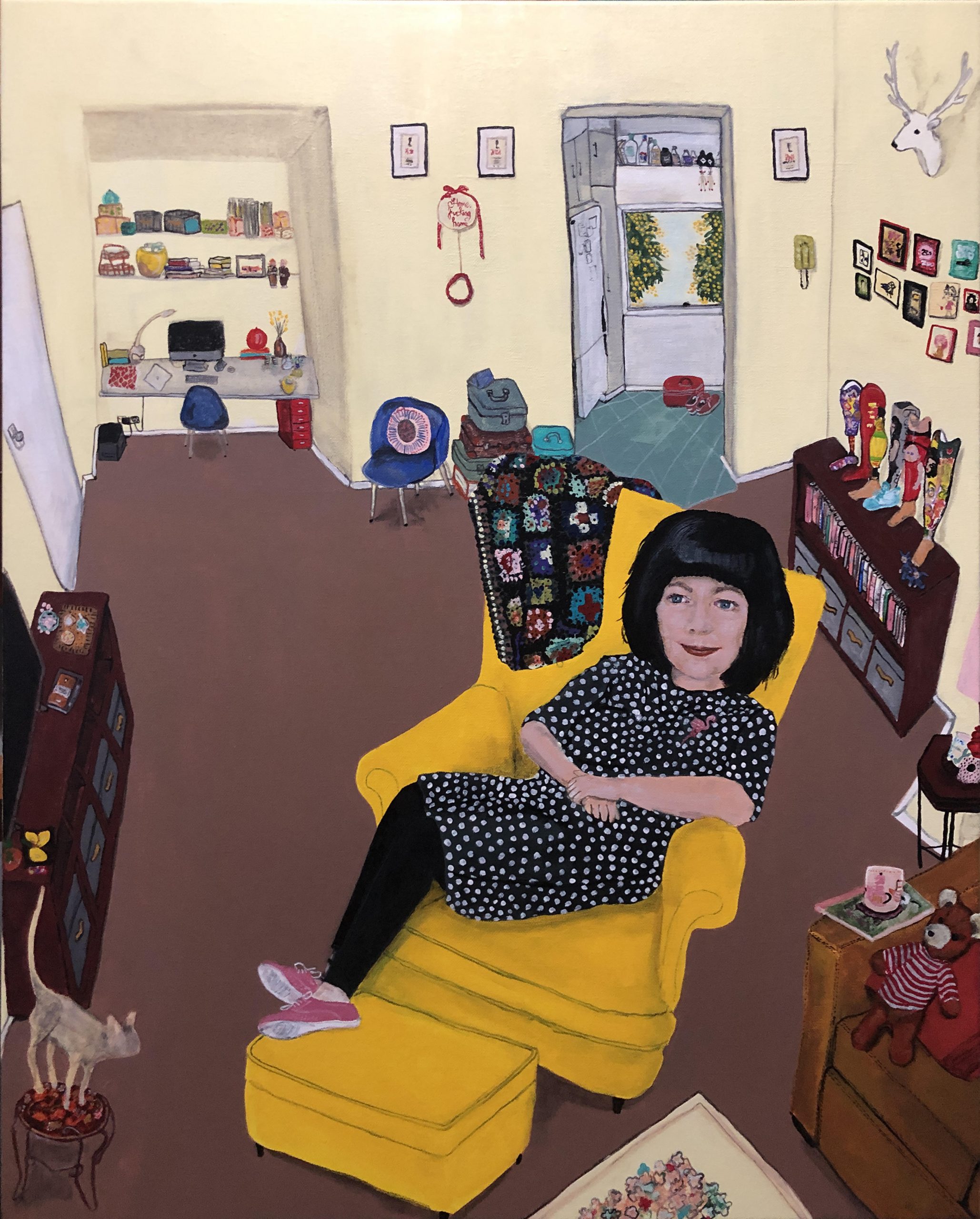 Portrait by Erica Gray, "Priscilla at home", 2020